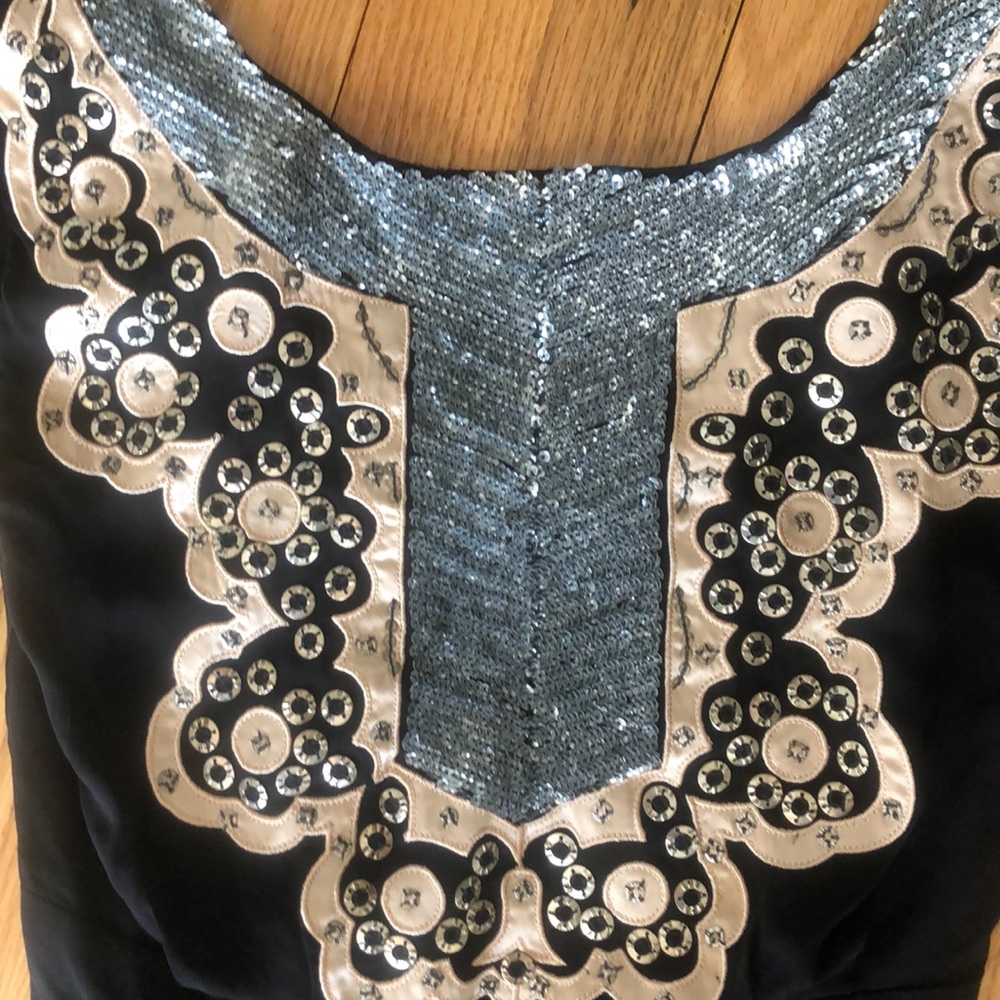 French Connection Size 4 Peplum Sequined Top - image 3
